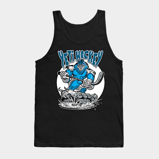 Yeti Hockey Player Mascot Tank Top by eShirtLabs